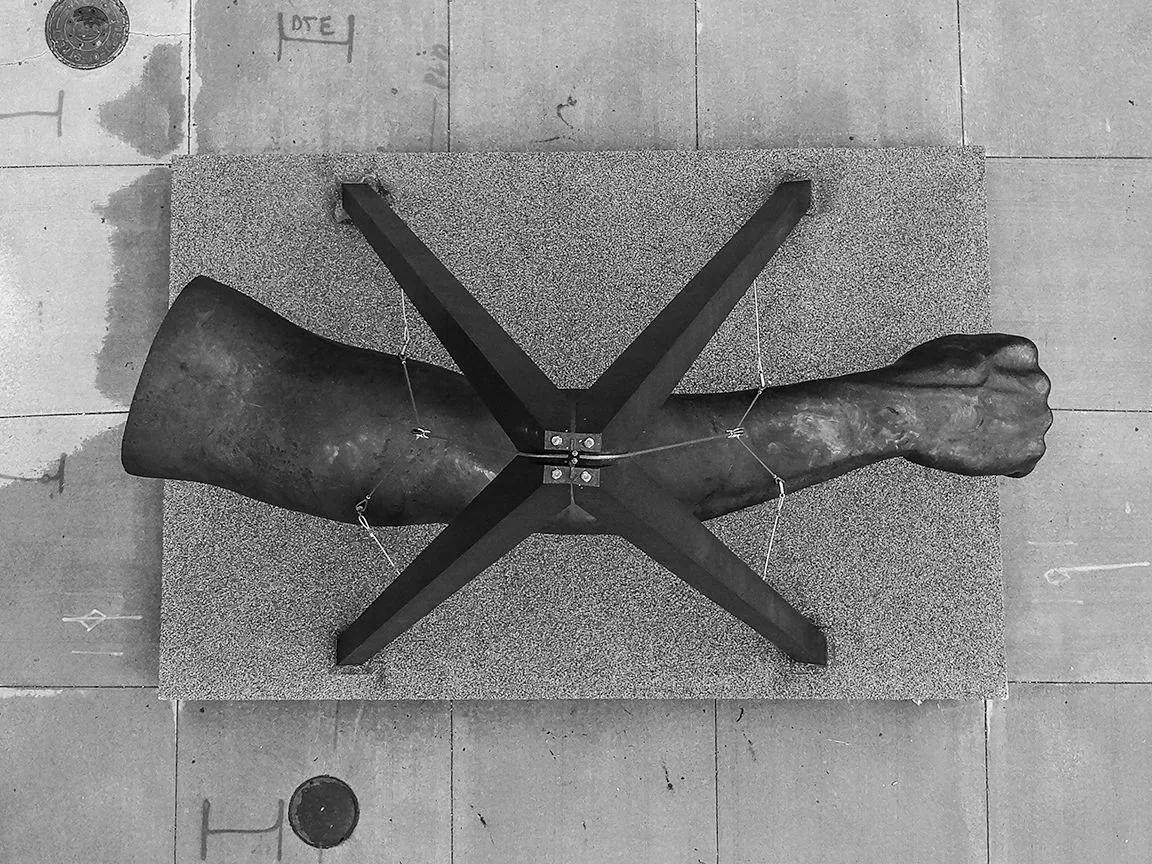 Joe Louis Fist — aerial photography by Stinson Photography